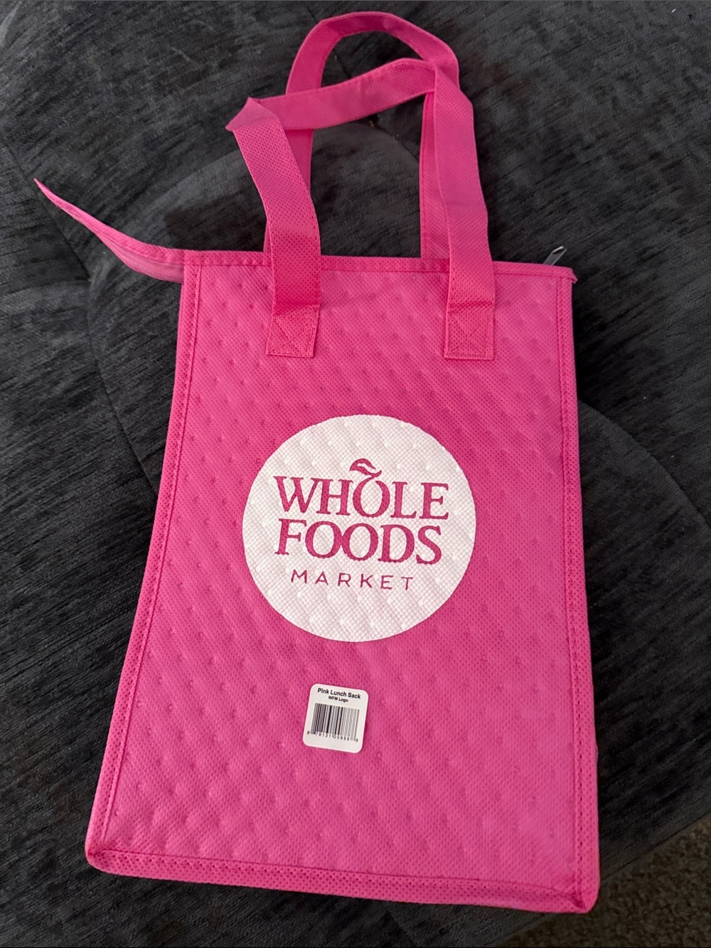 Pink Reusable Insulated Whole Foods Lunch Tote Bag